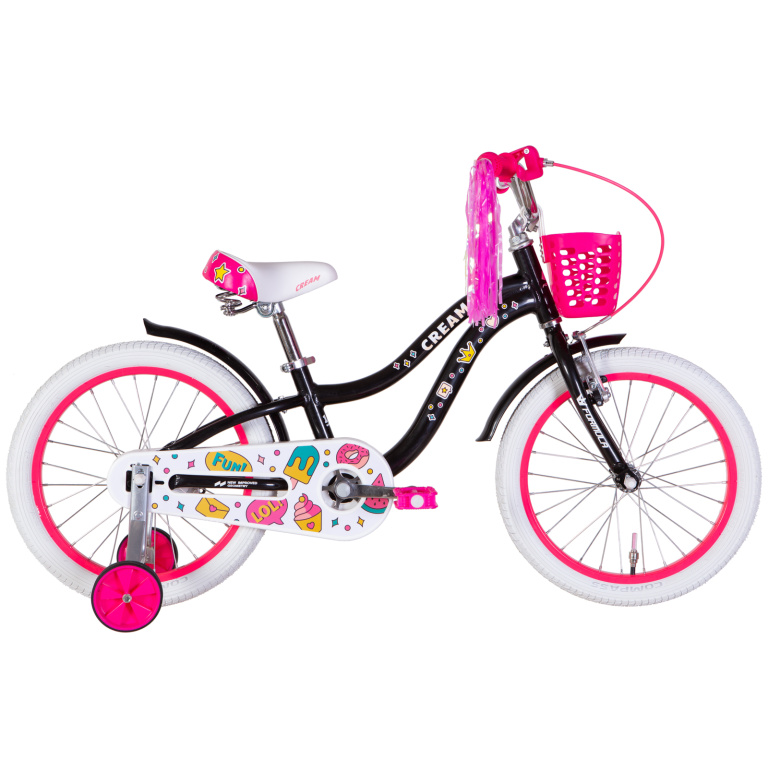 Bērnu velosipēds AL 18" Formula TopVelo CREAM BH rāmis-9" melns ar rozā