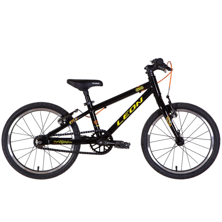 Bērnu velosipēds AL 18" Leon GO Vbr rāmis-9" melns ar dzeltenu
