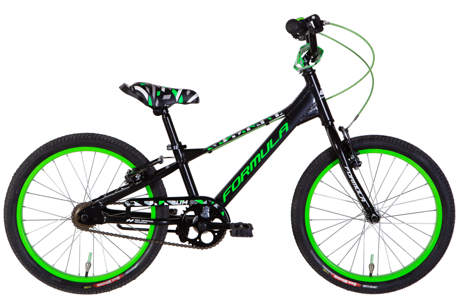 Bērnu velosipēds AL 20" Formula SLIM Vbr rāmis-10" melns-zaļš ar atbalsta kāju un zvanu Bērnu velosipēds AL 20" Formula SLIM Vbr rāmis-10" melns-zaļš ar atbalsta kāju un zvanu