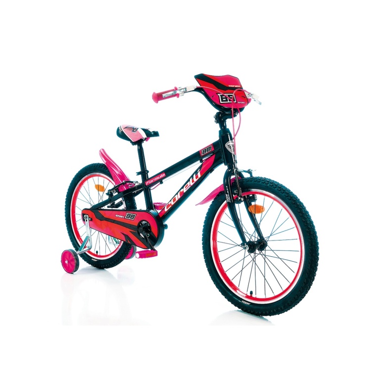 Bērnu velosipēds Corelli Formula 20" melns - sarkans