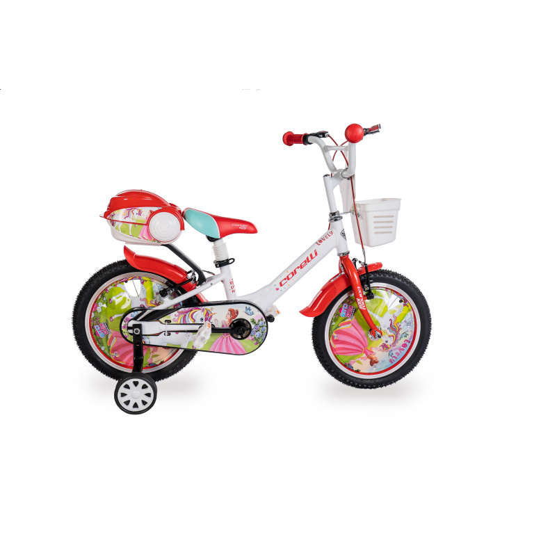 Bērnu velosipēds Corelli Lovely 16" balts - sarkans