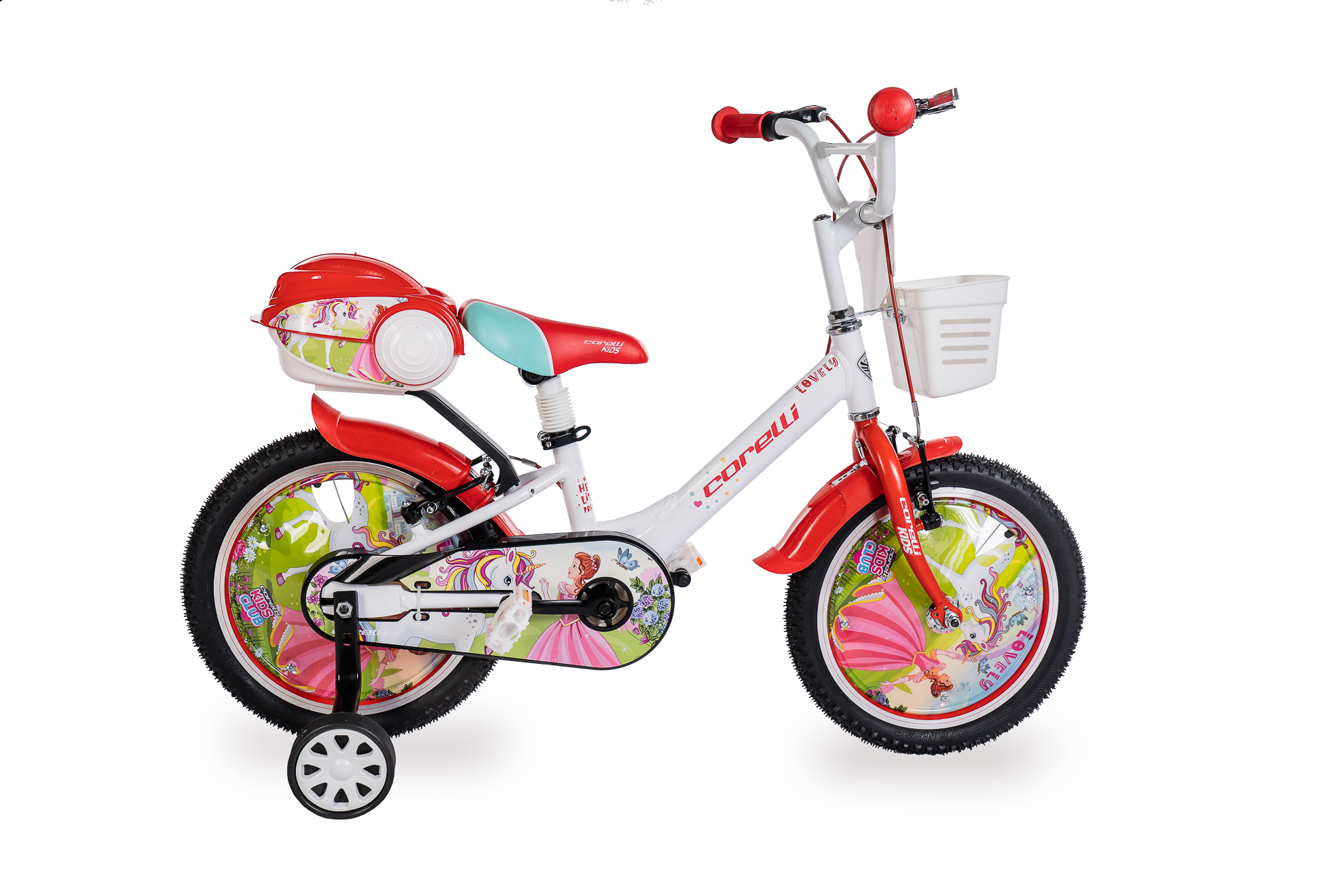 Bērnu velosipēds Corelli Lovely 16" balts - sarkans Bērnu velosipēds Corelli Lovely 16" balts - sarkans