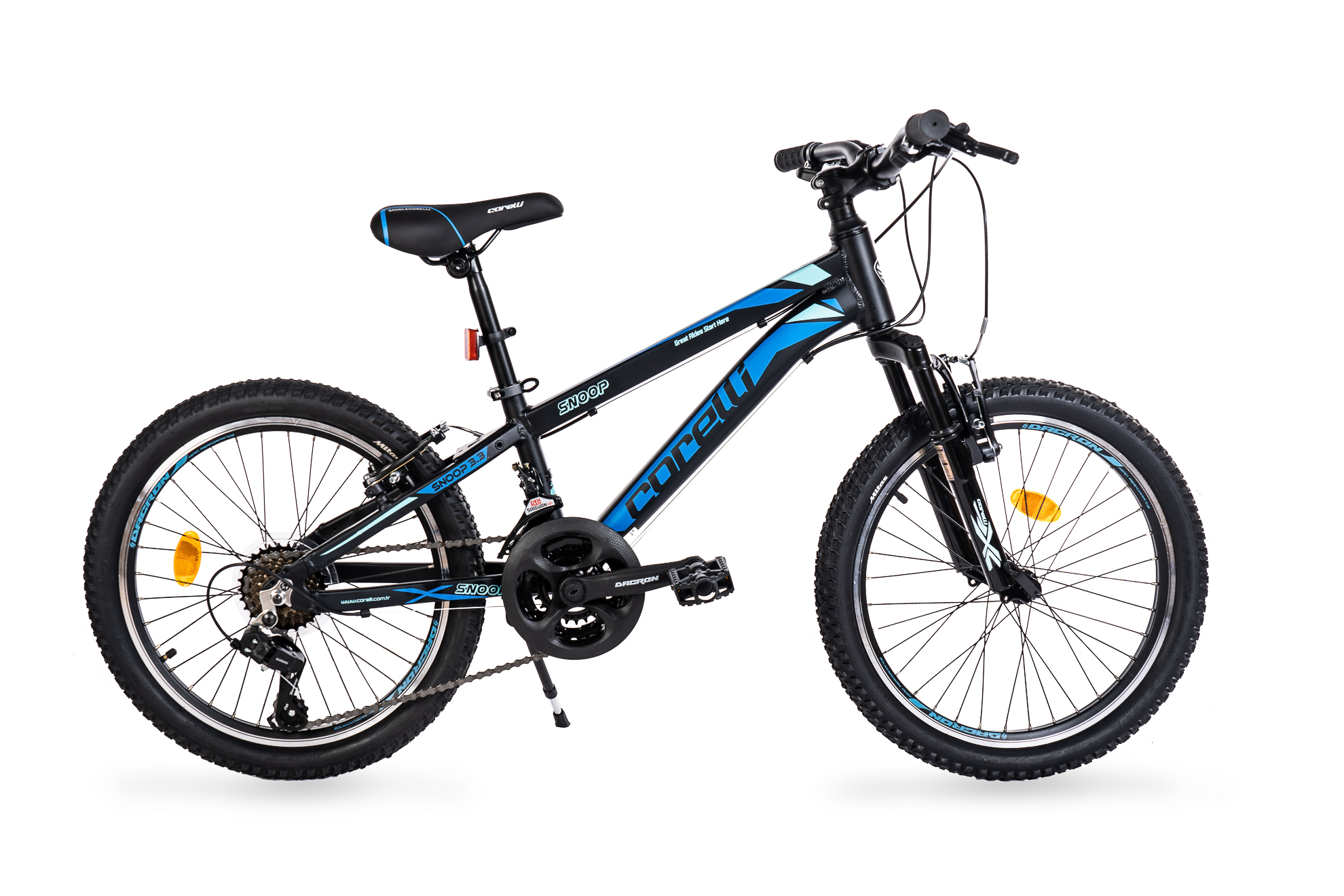 Bērnu velosipēds Corelli Snoop 3.3 20" - 10'' melns - dzeltens Bērnu velosipēds Corelli Snoop 3.3 20" - 10'' melns - dzeltens