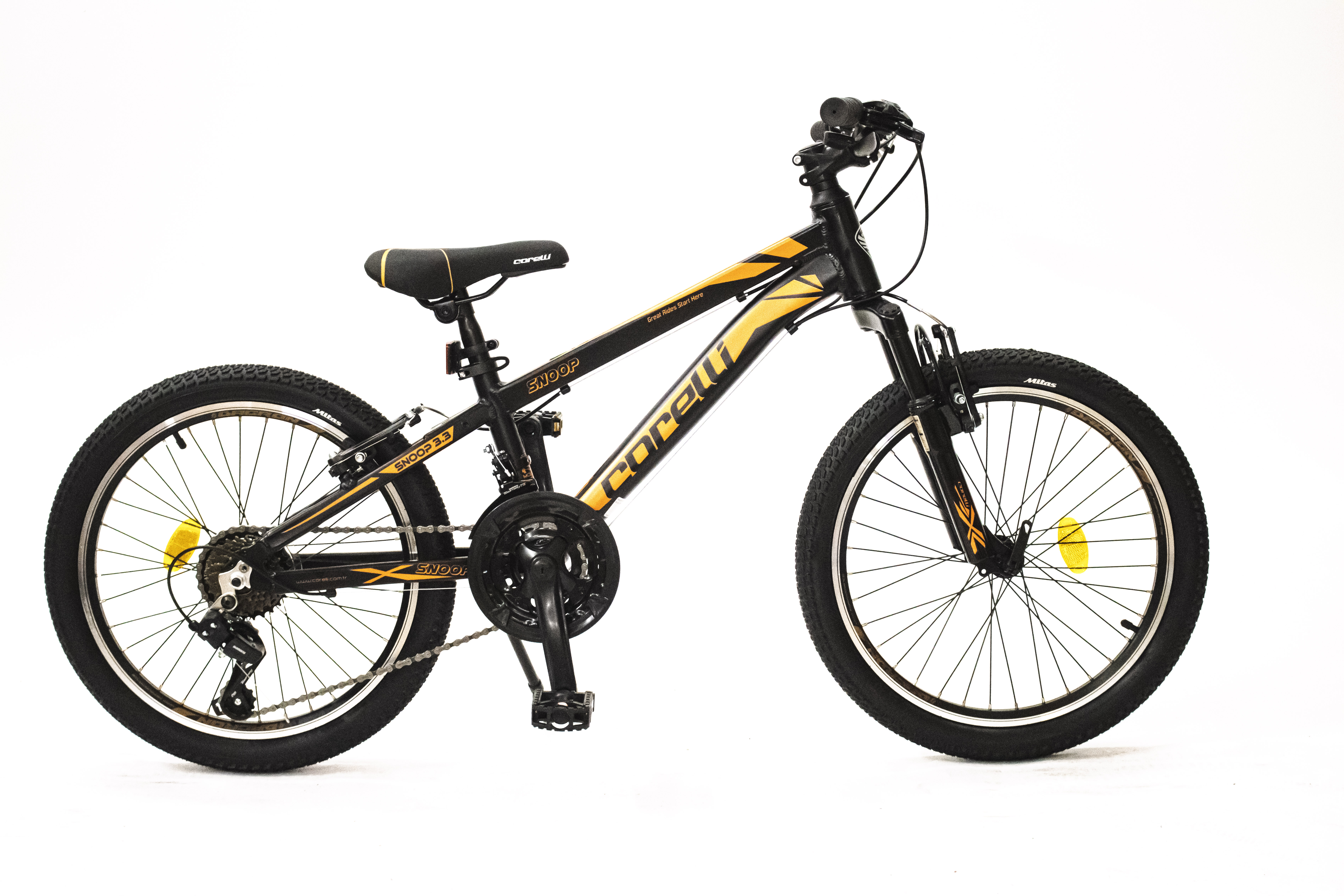 Bērnu velosipēds Corelli Snoop 3.3 20" - 10'' melns - oranžs Bērnu velosipēds Corelli Snoop 3.3 20" - 10'' melns - oranžs