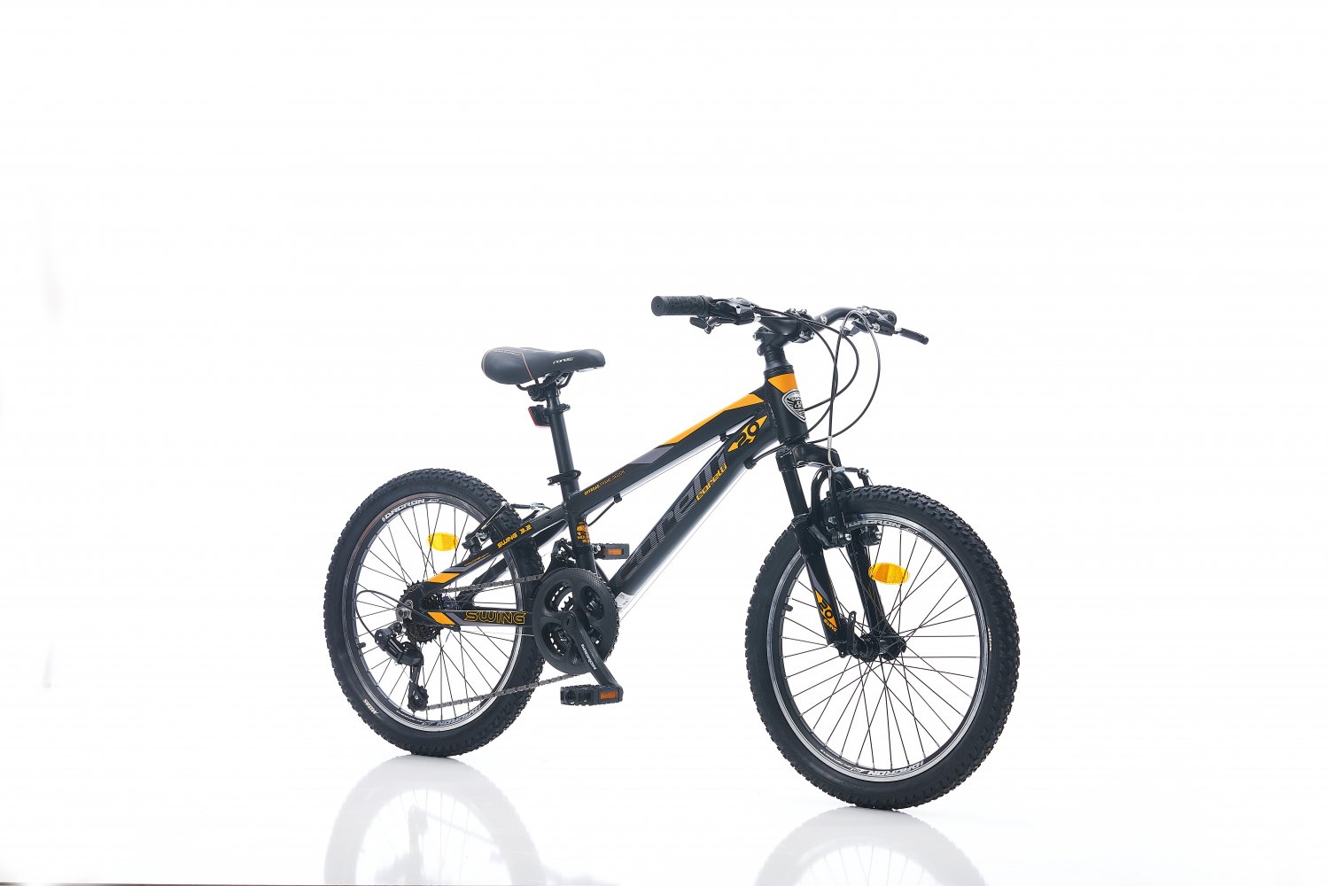 Bērnu velosipēds Corelli Swing 3.2 MTB 20" - 10'' melns/oranžs Bērnu velosipēds Corelli Swing 3.2 MTB 20" - 10'' melns/oranžs