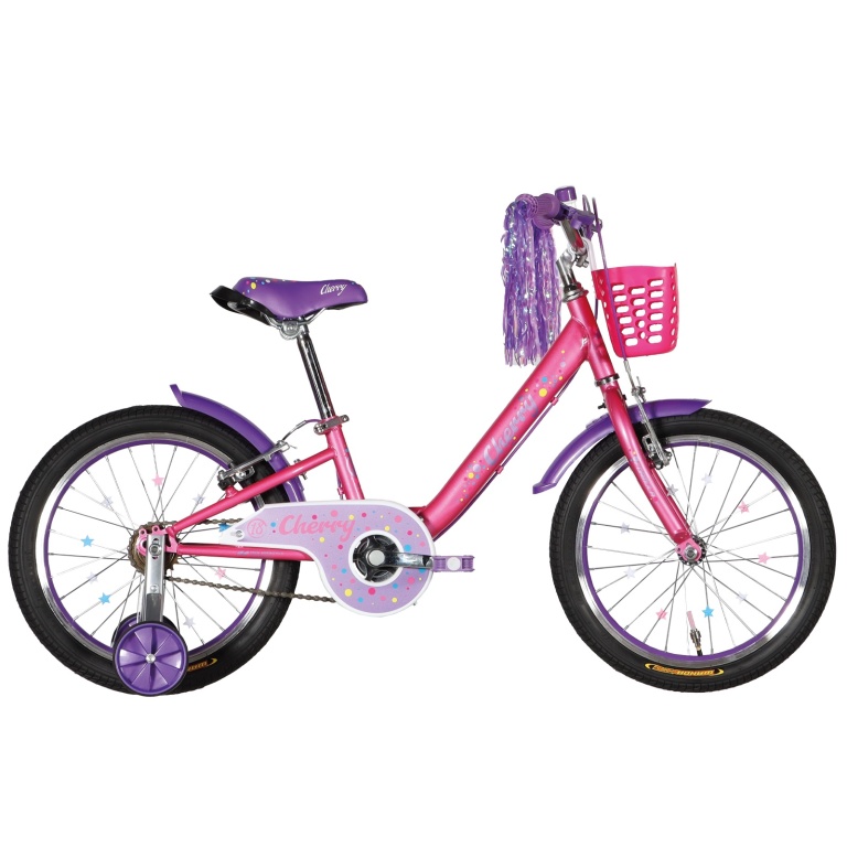 Bērnu velosipēds ST 18" Formula CHERRY Vbr rāmis-9" rozā-violets dubļusargi