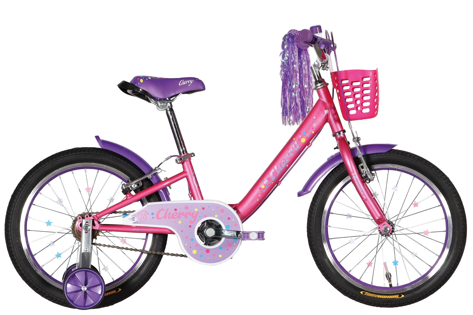 Bērnu velosipēds ST 18" Formula CHERRY Vbr rāmis-9" rozā-violets dubļusargi Bērnu velosipēds ST 18" Formula CHERRY Vbr rāmis-9" rozā-violets dubļusargi