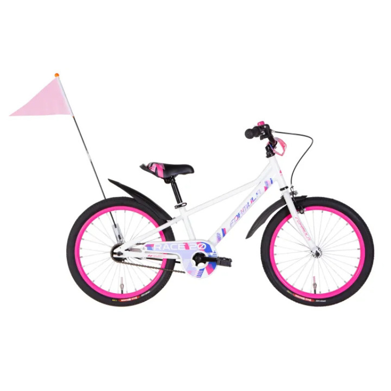 Bērnu velosipēds ST 20" Formula RACE rāmis-10" balts ar rozā