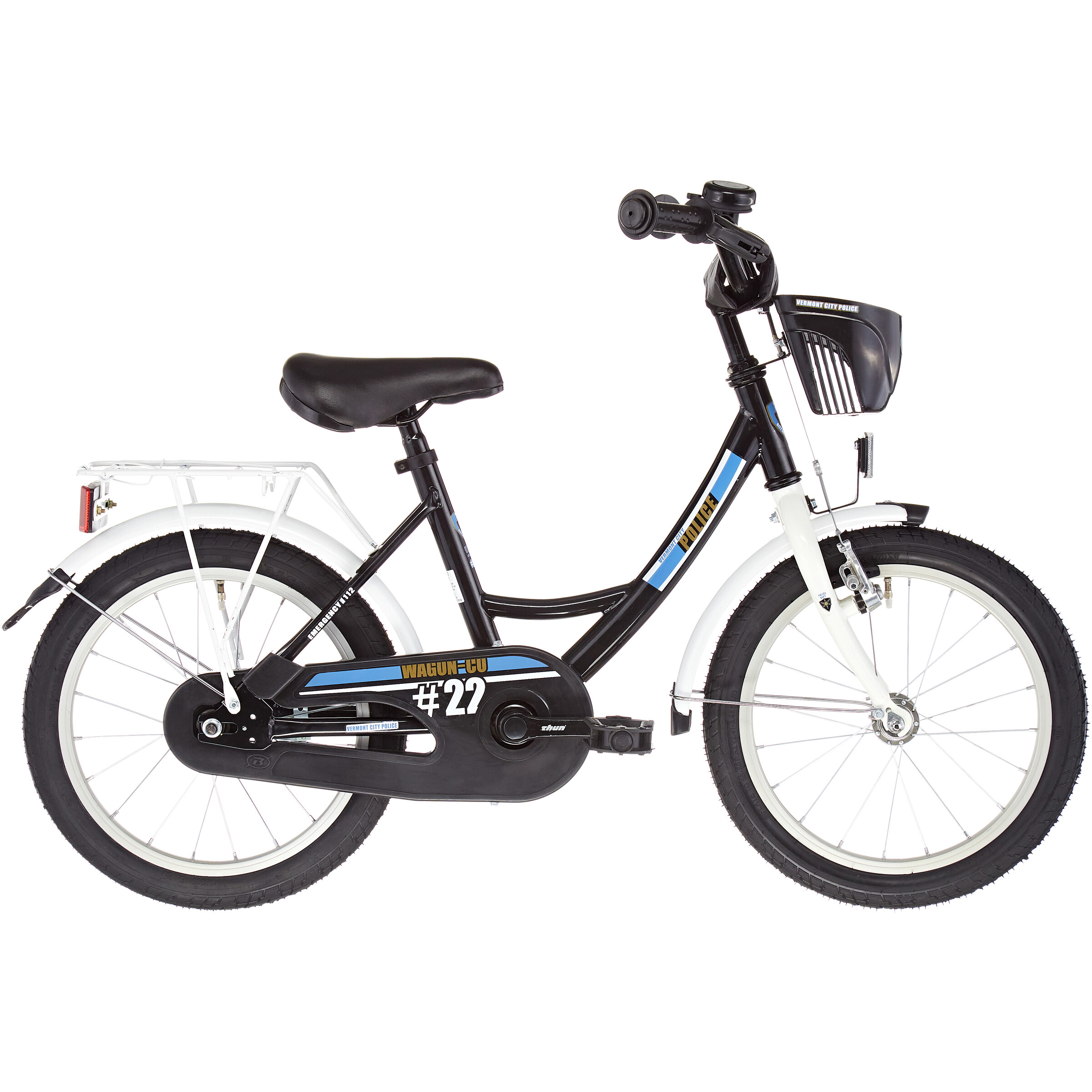Bērnu velosipēds Vermont City Police 16" - 10'' melns Bērnu velosipēds Vermont City Police 16" - 10'' melns