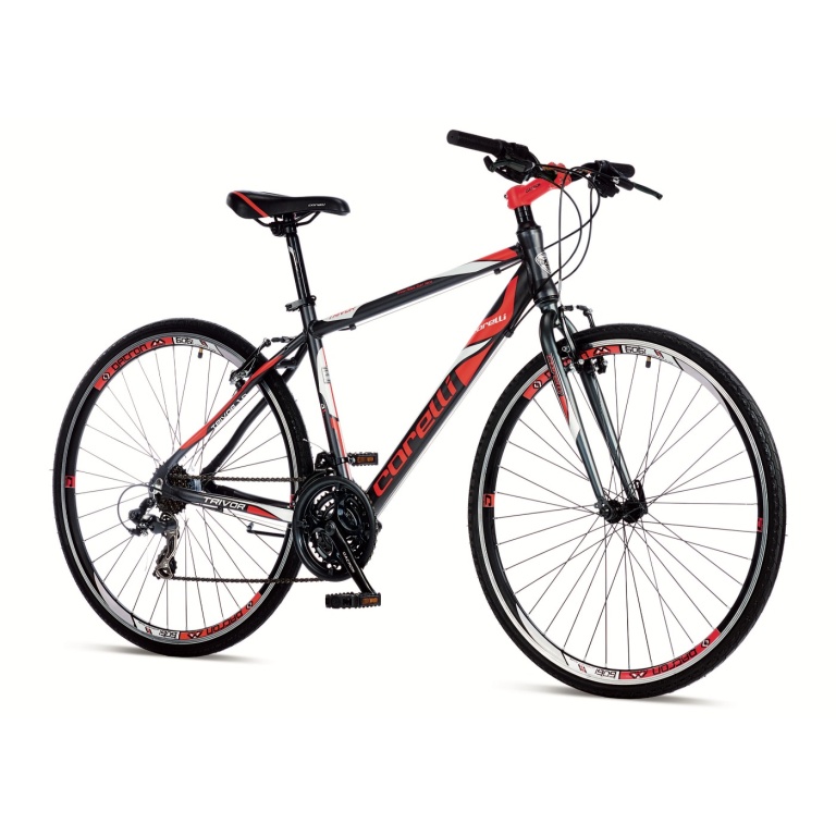Corelli 28" CITY MAN V BRAKE 21 SPEED  TRIVOR 1.0  WHEELS:700C   FRAME:20    K. GREY  RED - WHITE