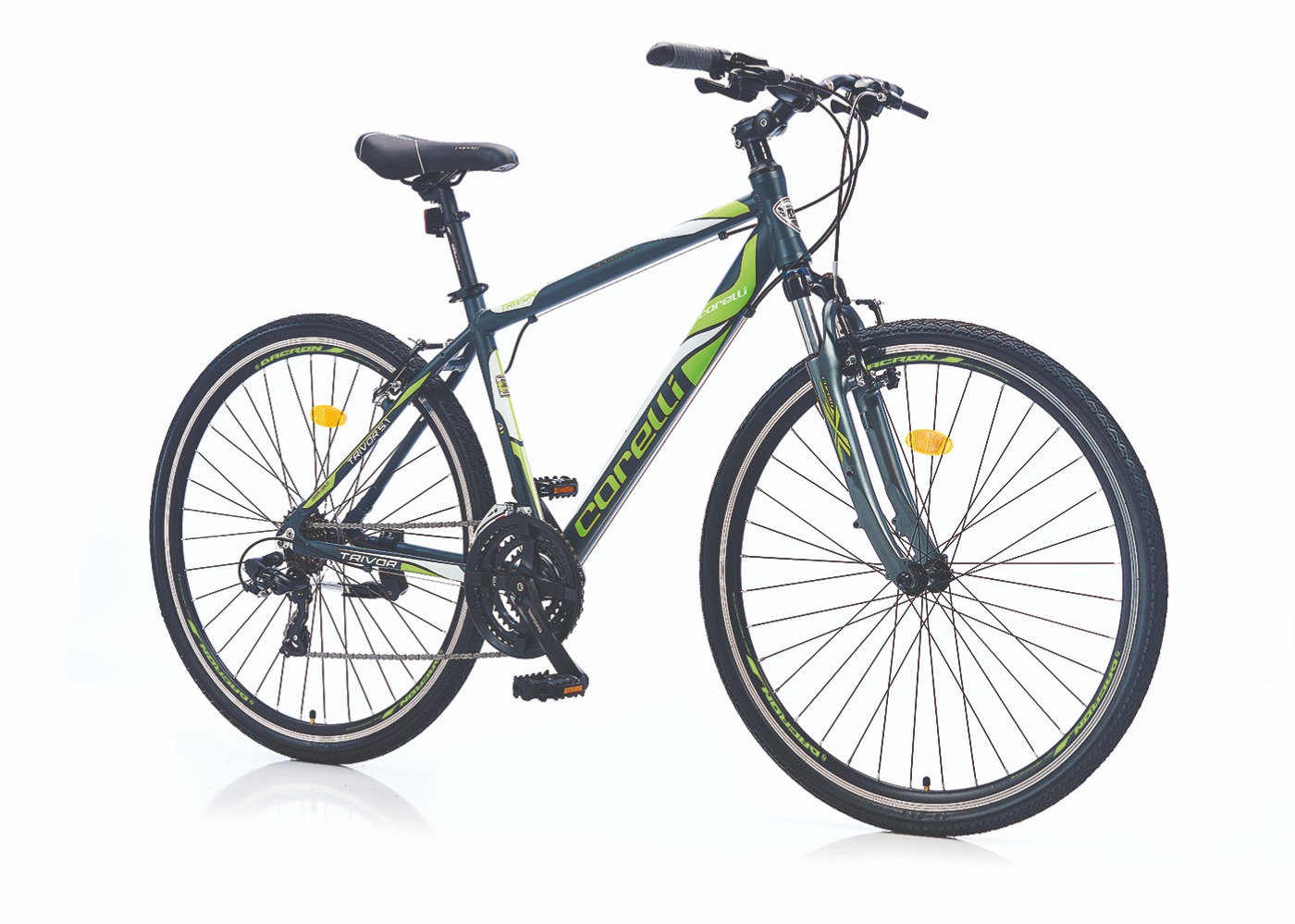 Corelli 28" CITY MAN V BRAKE SHIMANO STEF 41 21 SPEED TRIVOR 5.1 WHEELS:700C FRAME:20 K. GREY GREEN Corelli 28" CITY MAN V BRAKE SHIMANO STEF 41 21 SPEED TRIVOR 5.1 WHEELS:700C FRAME:20 K. GREY GREEN