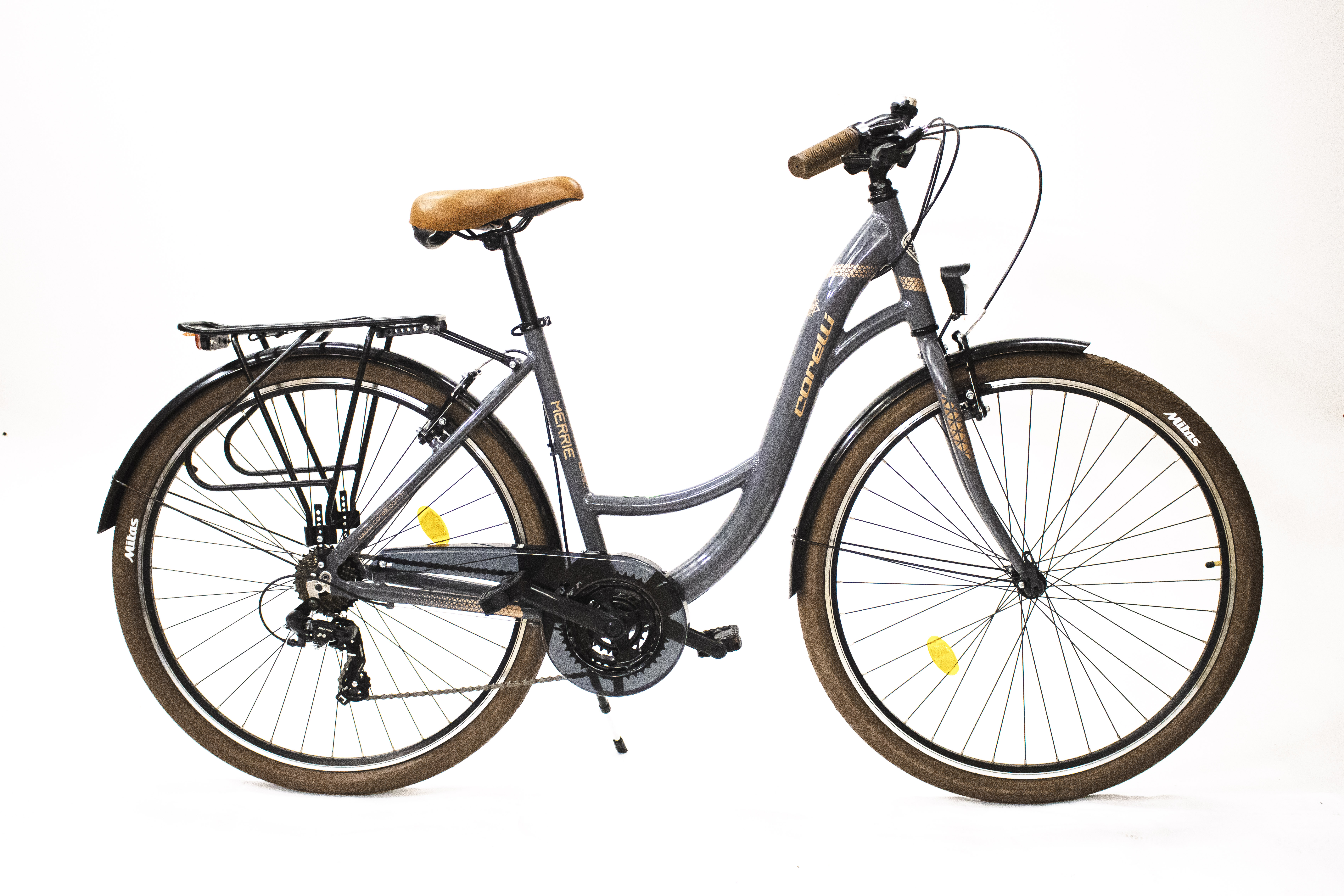 Pilsētas Velosipēds Corelli Merrie 28" pelēks - brūns Pilsētas Velosipēds Corelli Merrie 28" pelēks - brūns