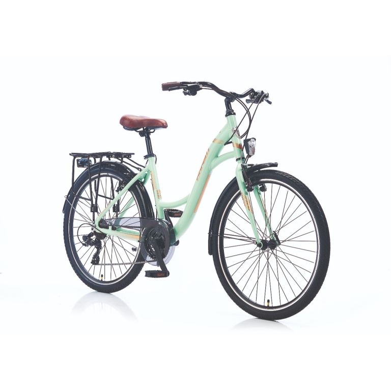 Pilsētas velosipēds Corelli Merrie 28" - 48cm zaļš - brūns