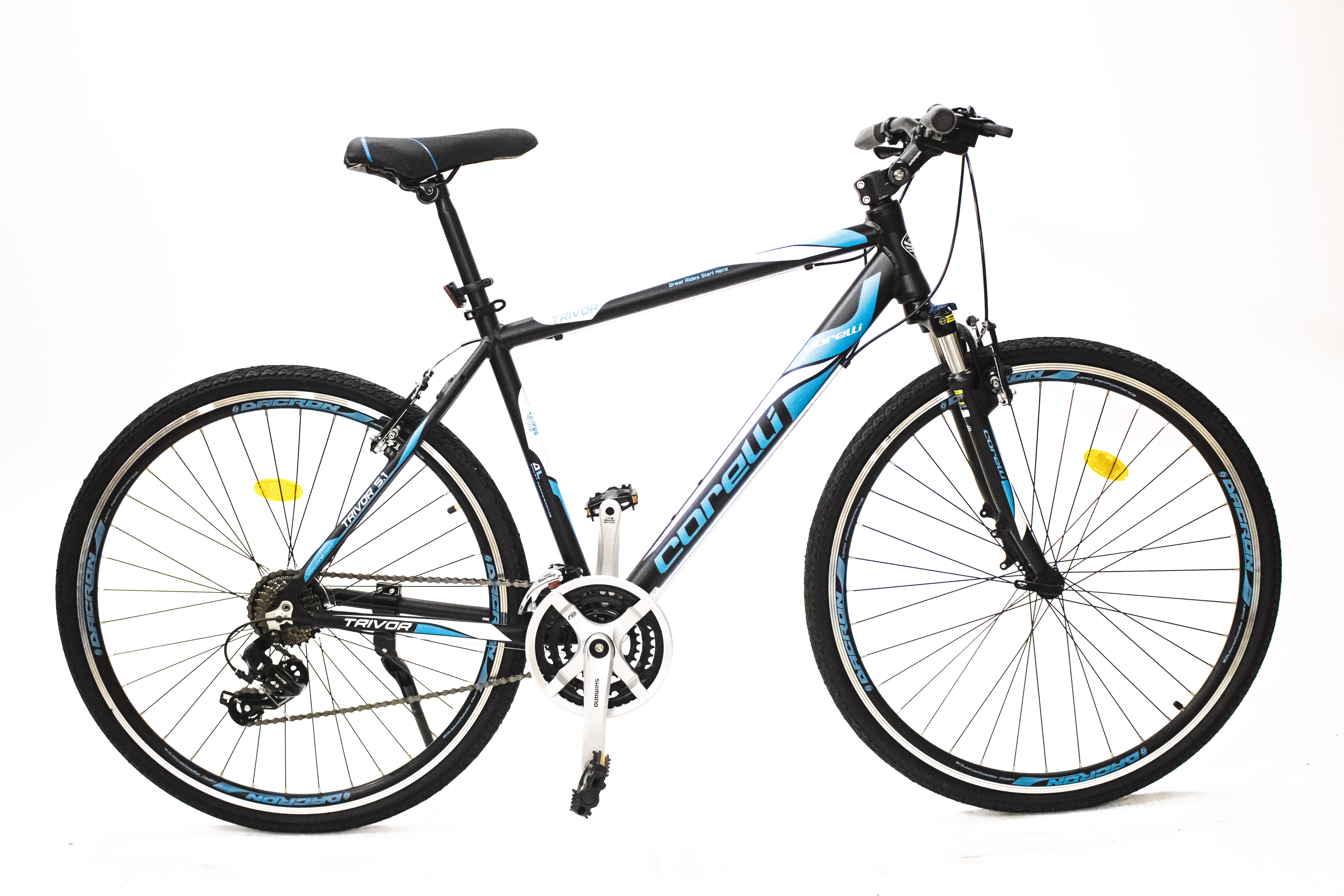 Pilsētas velosipēds Corelli Trivor 5.1 28" - 20'' melns/zils Pilsētas velosipēds Corelli Trivor 5.1 28" - 20'' melns/zils