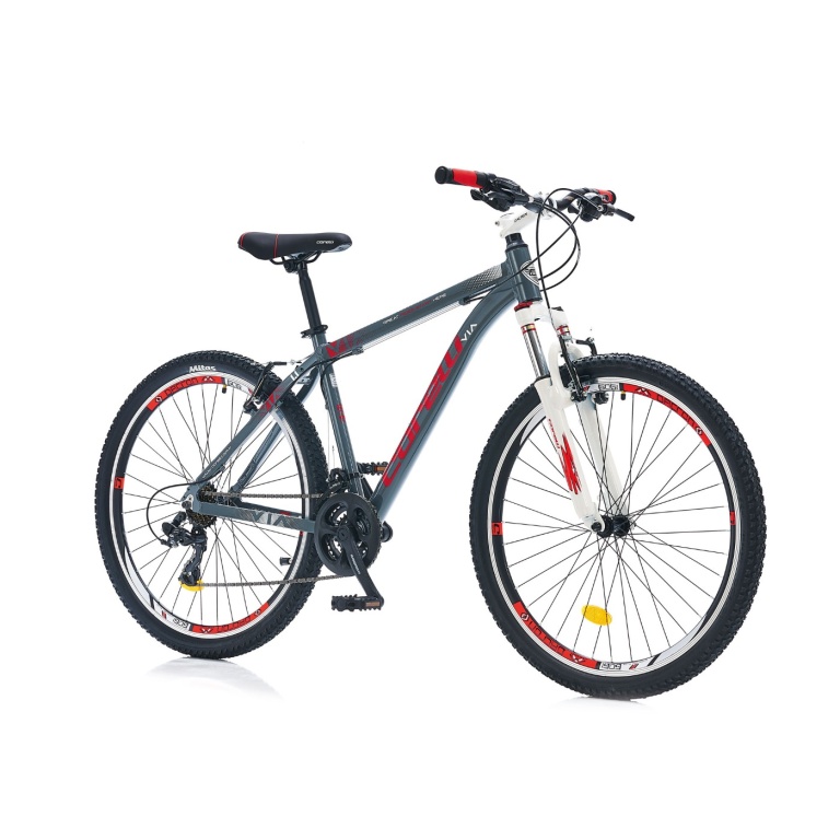 Pusaudžu kalnu velosipēds Corelli VIA 1.0 MTB 26'' - 18'' pelēks/sarkans