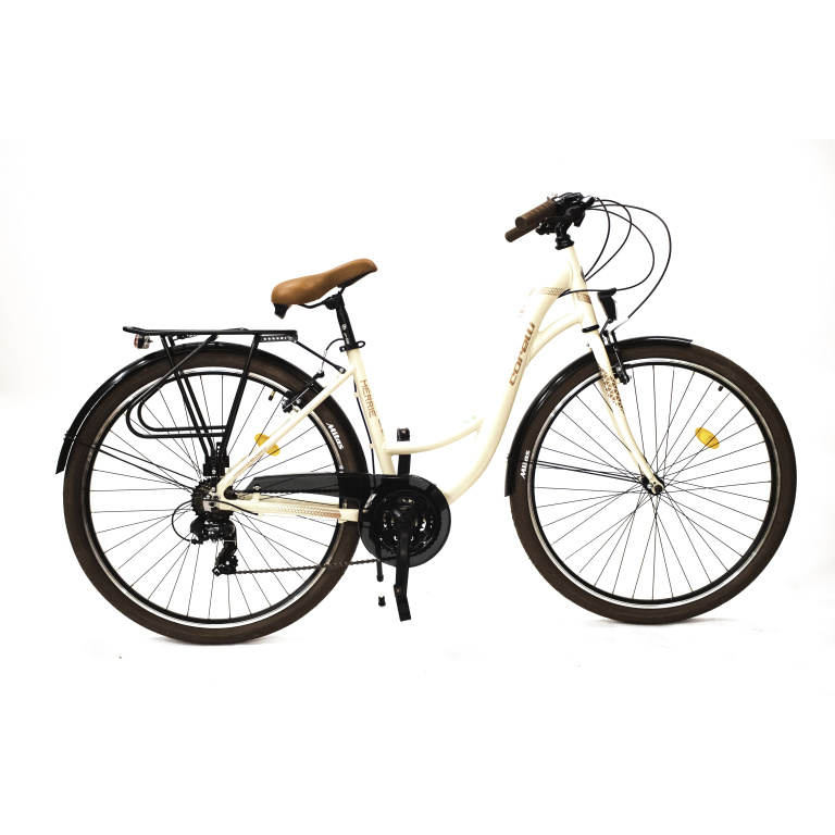 Sieviešu Pilsētas Velosipēds Corelli Merrie 28" - 44cm balts - brūns