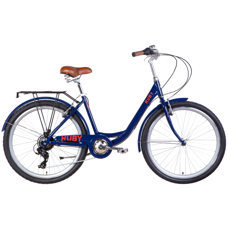 Velosipēds AL 26" Dorozhnik RUBY Vbr rāmis-17" tumši zils ar aizmugurējo bagāžnieku St
