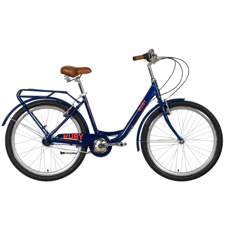 Velosipēds AL 26" Dorozhnik RUBY planet. rāmis-17" tumši zils ar aizmugurējo bagāžnieku St
