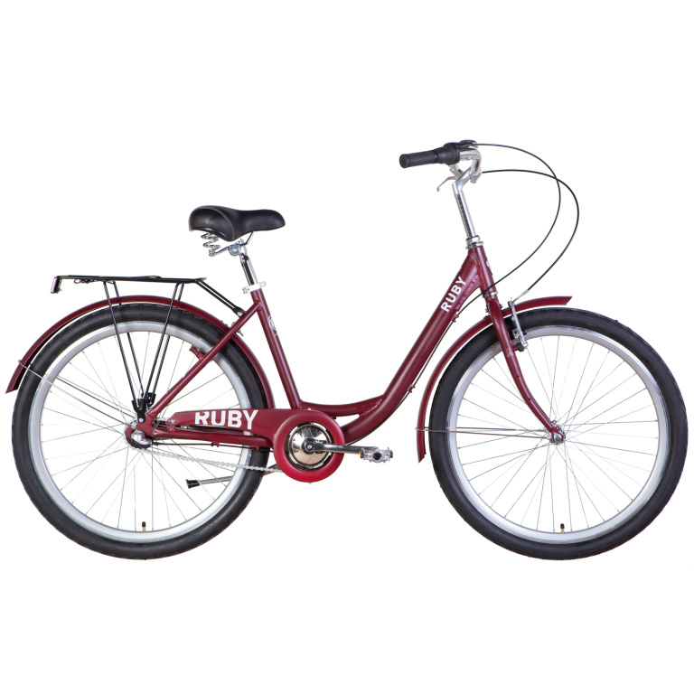 Velosipēds AL 26" Dorozhnik RUBY planetārā rāmis-17" tumši sarkans (m) ar aizmugurējo bagāžnieku St