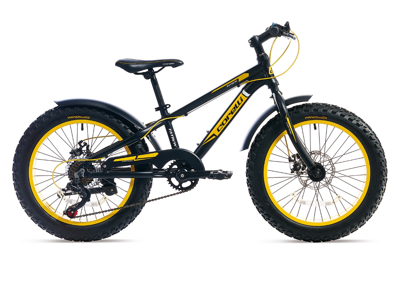 Velosipēds Corelli 20" FAT BIKE melns/dzeltens Velosipēds Corelli 20" FAT BIKE melns/dzeltens