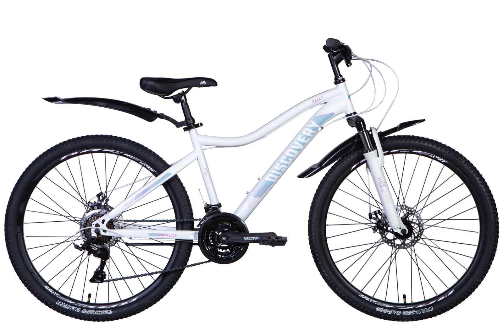 Velosipēds Discovery KELLY 26'' AM DD FREW frame-16'' white (matt) with mud Pl 2025 Velosipēds Discovery KELLY 26'' AM DD FREW frame-16'' white (matt) with mud Pl 2025