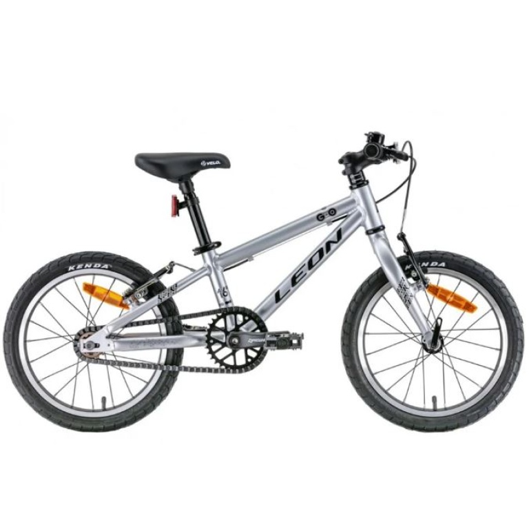 Velosipēds Leon GO Alumīnija 16'' Vbr rāmis-8'' pelēks ar melnu 2025.
