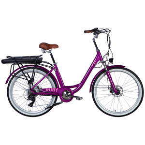 E-velosipēds 26" AL Dorozhnik RUBY DD FR rāmis - 17" 48V 12.5A*h 250W violets YS 7809 2025