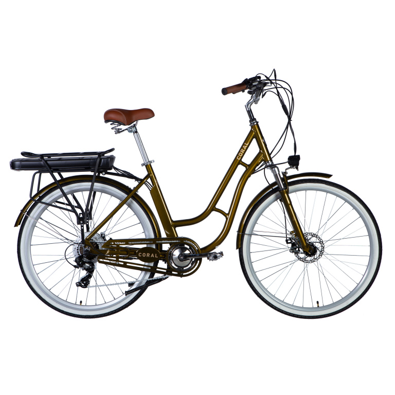 E-velosipēds 28“ AL Dorozhnik CORAL DD FR rāmis-19” 48V 12.5A*h 250W purva zaļš YS 3202 2025