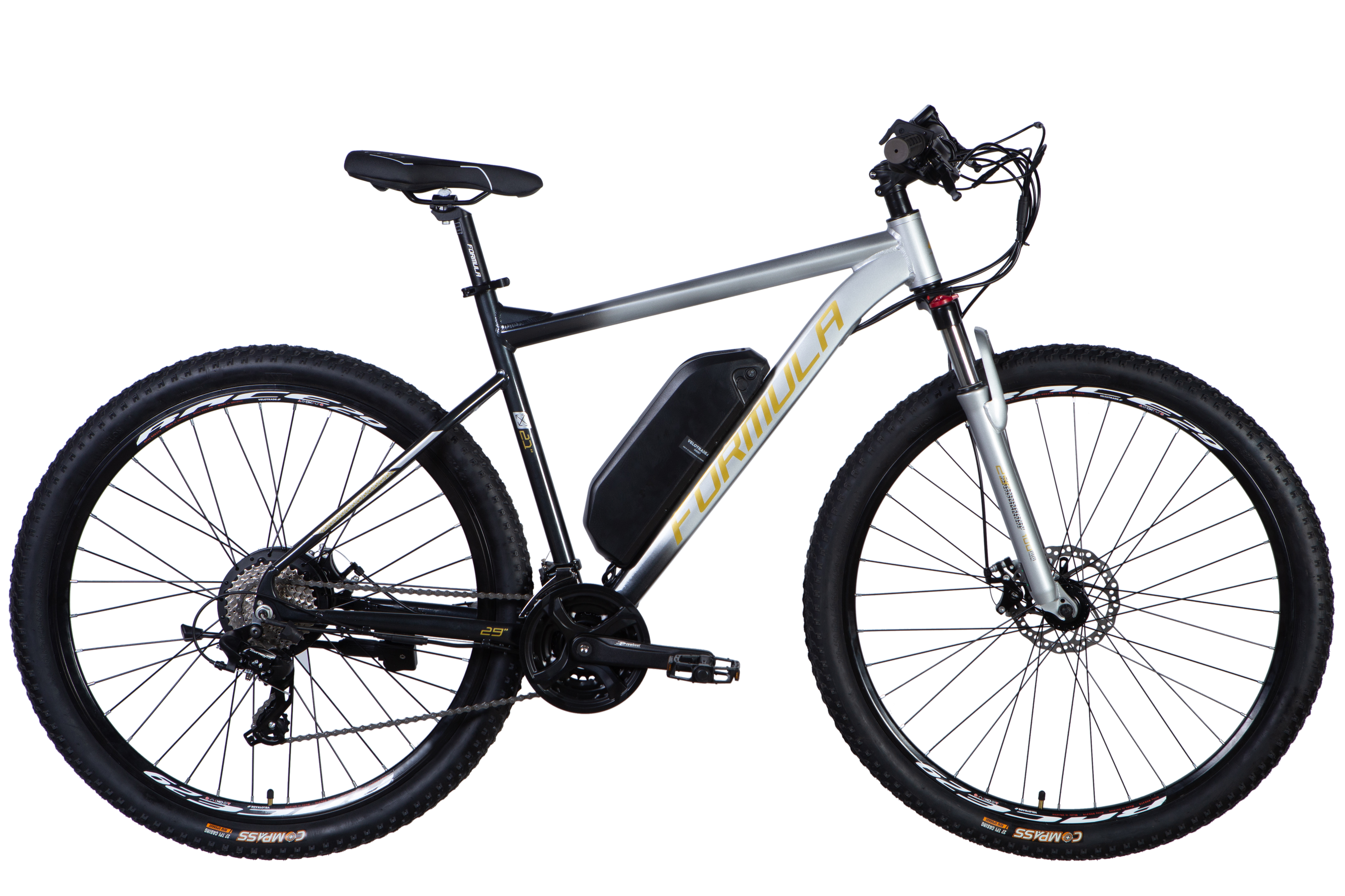 E-velosipēds 29" AL Formula F-1 DD CS rāmis - 21" 48V 12.5A*h 250W sudrabaini melns YS 7605 2025 E-velosipēds 29" AL Formula F-1 DD CS rāmis - 21" 48V 12.5A*h 250W sudrabaini melns YS 7605 2025