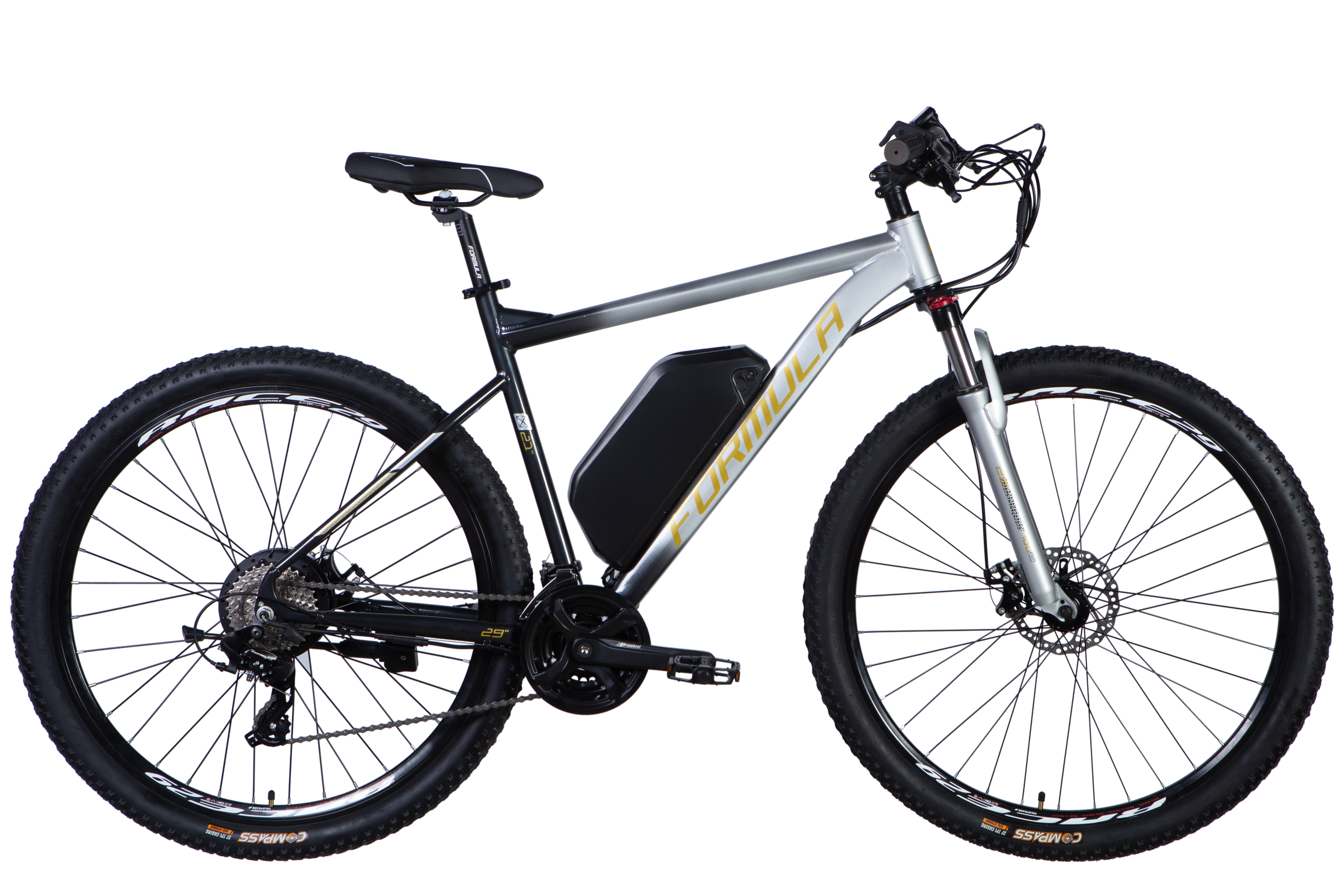 E-velosipēds 29" AL Formula F-1 DD CS rāmis - 21" 48V 17.5A*h 250W sudrabaini melns YS 7605 2025 E-velosipēds 29" AL Formula F-1 DD CS rāmis - 21" 48V 17.5A*h 250W sudrabaini melns YS 7605 2025