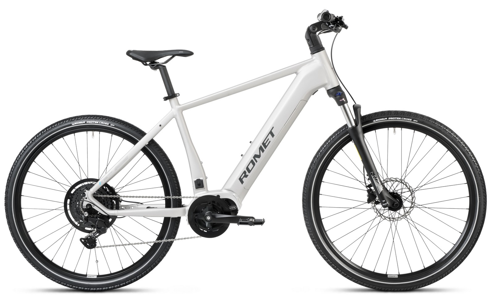Elektriskais velosipēds Romet e-Orkan M 2.0 540WH 2024 silver-20" / L Elektriskais velosipēds Romet e-Orkan M 2.0 540WH 2024 silver-20" / L