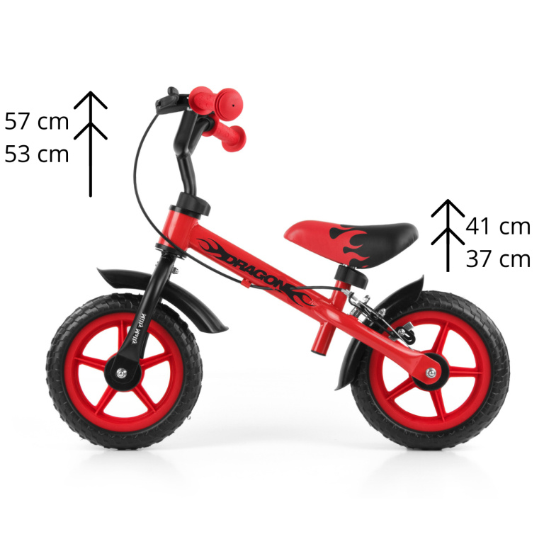 Milly Mally pastaigu velosipēds Dragon ar bremzi