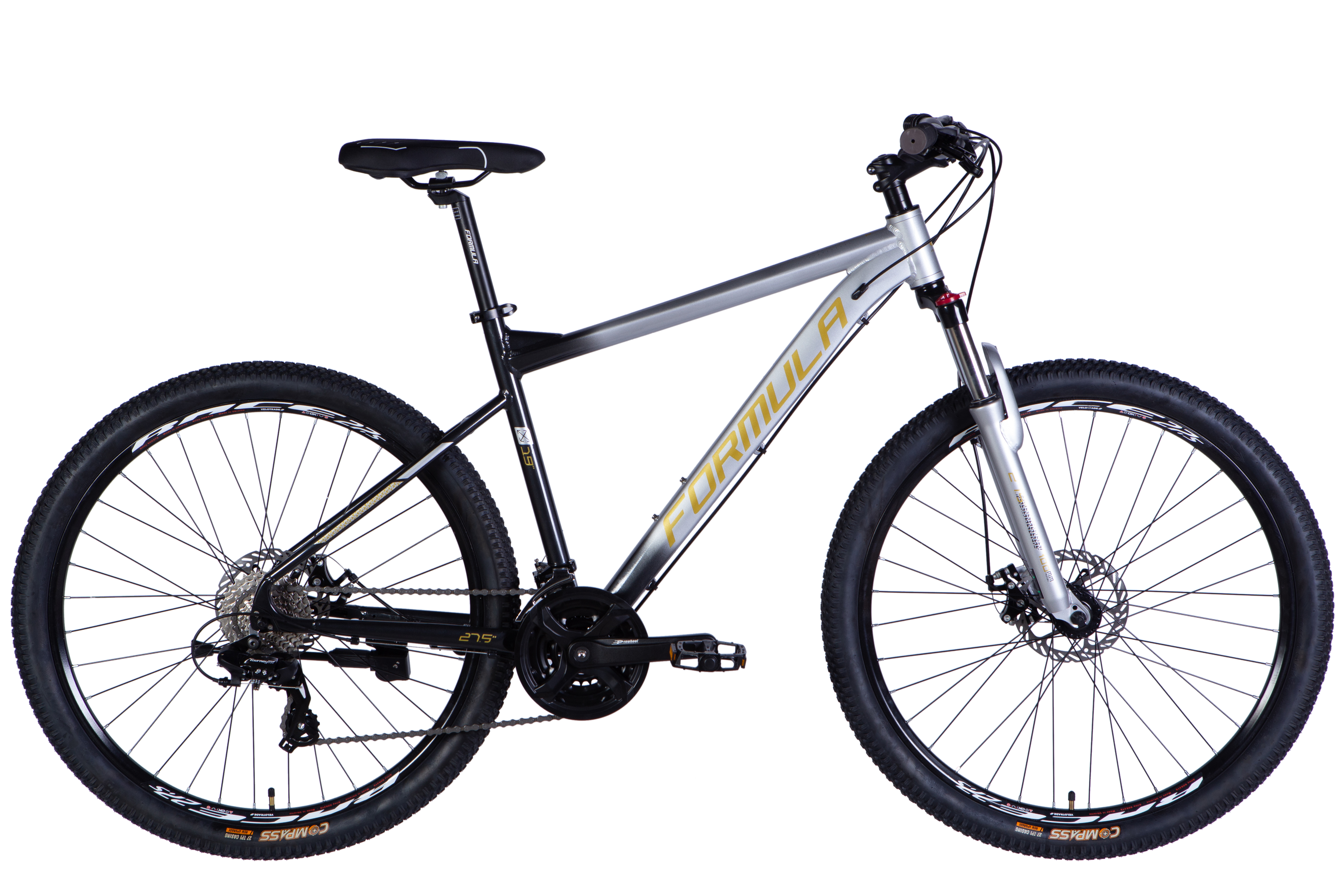 Velosipēds AL 27.5" Formula F-1 DD CS rāmis - 19" sudrabaini melns 2025 Velosipēds AL 27.5" Formula F-1 DD CS rāmis - 19" sudrabaini melns 2025